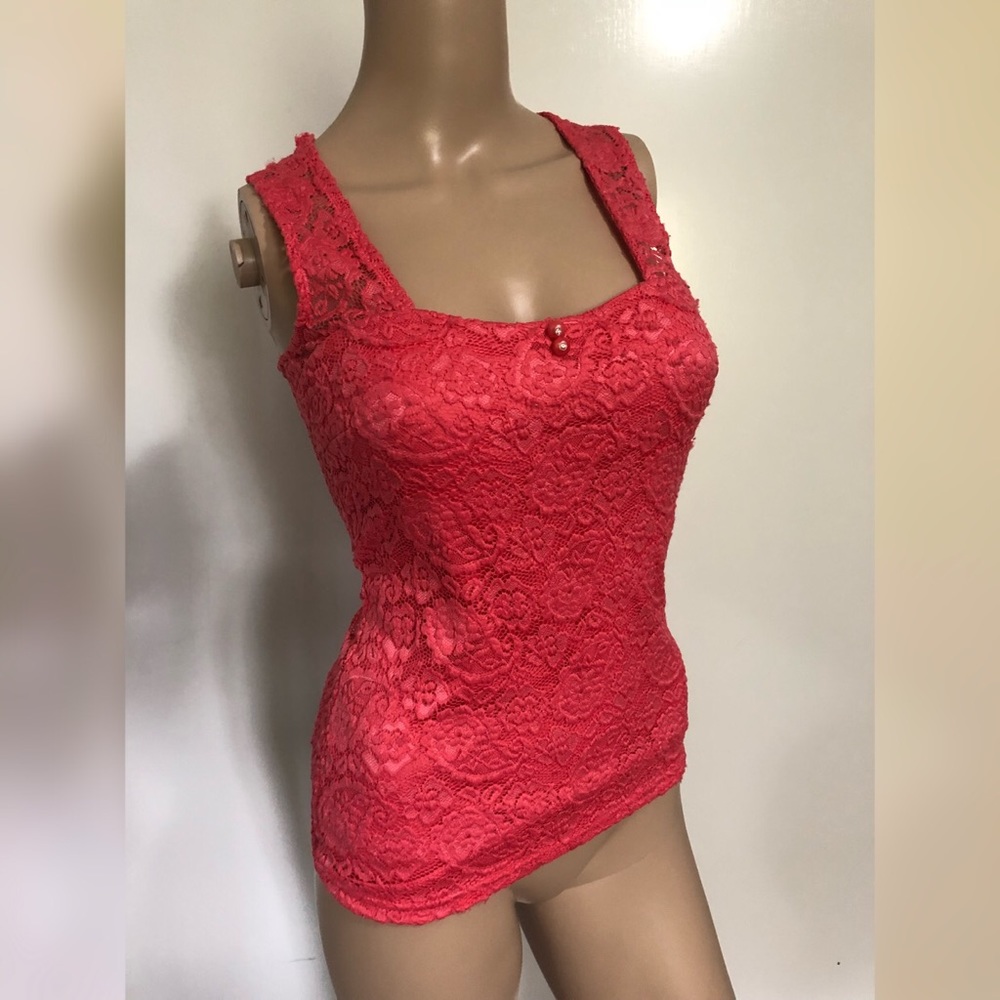 Coral Lace Blouse